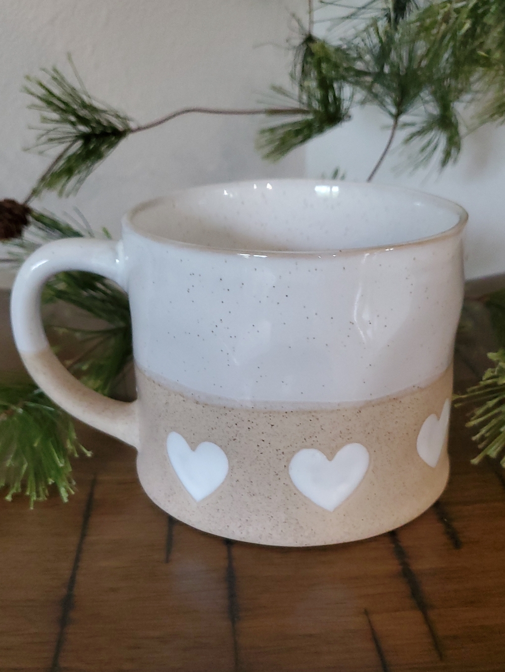 Prima Design Speckled Two Tone Heart Stoneware Coffee Mug